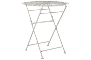 Alanya Runt Hopfällbart Cafébord och Bistrobord Utomhus 70 cm Metall - Vit - Utemöbler & utemiljö - Utebord & trädgårdsbord - Cafébord