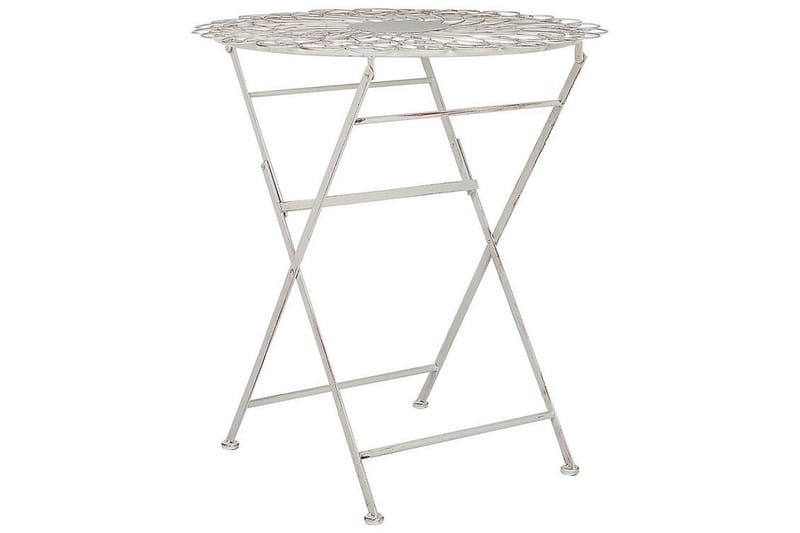 Alanya Runt Hopfällbart Cafébord och Bistrobord Utomhus 70 cm Metall, Vit