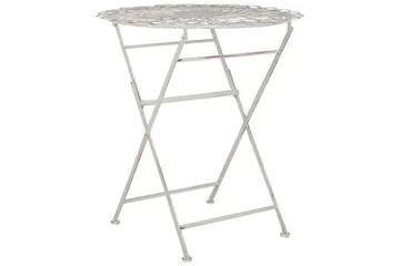 Alanya Runt Hopfällbart Cafébord och Bistrobord Utomhus 70 cm Metall - Vit - Utemöbler & utemiljö - Utebord & trädgårdsbord - Cafébord