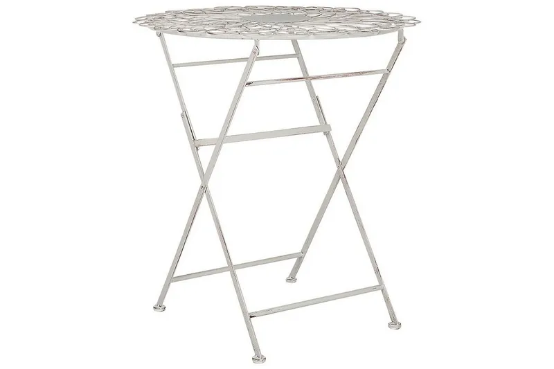 Alanya Runt Hopfällbart Cafébord och Bistrobord Utomhus 70 cm Metall, Vit