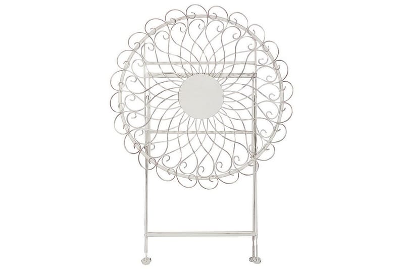 Alanya Runt Hopfällbart Cafébord och Bistrobord Utomhus 70 cm Metall - Vit - Utemöbler & utemiljö - Utebord & trädgårdsbord - Cafébord