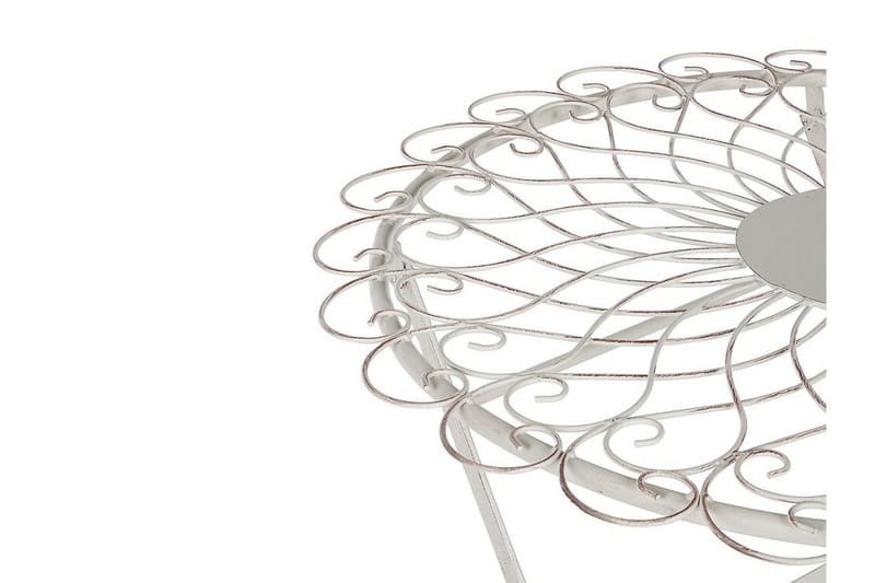 Alanya Runt Hopfällbart Cafébord och Bistrobord Utomhus 70 cm Metall - Vit - Utemöbler & utemiljö - Utebord & trädgårdsbord - Cafébord