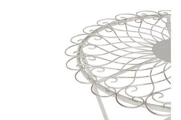 Alanya Runt Hopfällbart Cafébord och Bistrobord Utomhus 70 cm Metall - Vit - Utemöbler & utemiljö - Utebord & trädgårdsbord - Cafébord