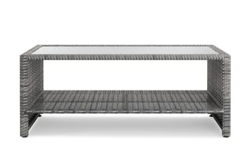 Bahamas Soffbord med hylla Utomhus 113 cm Konstrotting - Grå - Utemöbler & utemiljö - Utebord & trädgårdsbord - Loungebord & soffbord utomhus