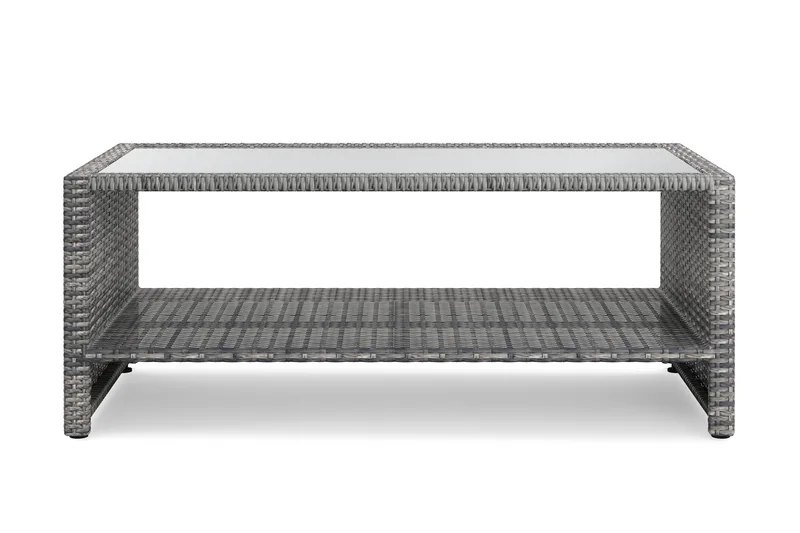 Bahamas Soffbord med hylla Utomhus 113 cm Konstrotting - Grå - Utemöbler & utemiljö - Utebord & trädgårdsbord - Loungebord & soffbord utomhus