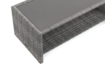 Bahamas Soffbord med hylla Utomhus 113 cm Konstrotting - Grå - Utemöbler & utemiljö - Utebord & trädgårdsbord - Loungebord & soffbord utomhus