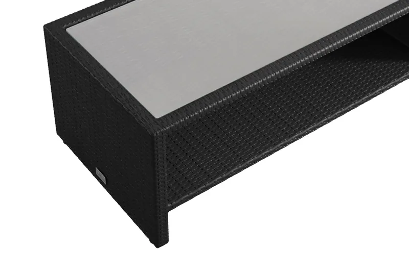 Bahamas Soffbord med hylla Utomhus 113 cm Konstrotting - Svart - Utemöbler & utemiljö - Utebord & trädgårdsbord - Loungebord & soffbord utomhus