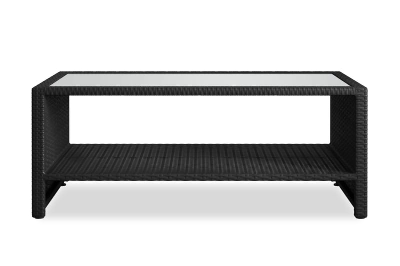Bahamas Soffbord med hylla Utomhus 113 cm Konstrotting - Svart - Utemöbler & utemiljö - Utebord & trädgårdsbord - Loungebord & soffbord utomhus