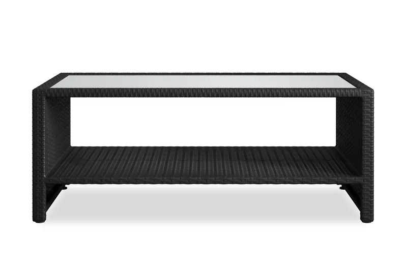 Bahamas Soffbord med hylla Utomhus 113 cm Konstrotting - Svart - Utemöbler & utemiljö - Utebord & trädgårdsbord - Loungebord & soffbord utomhus
