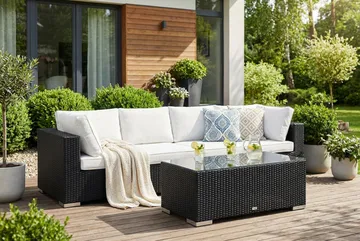 Bahamas Soffbord Utomhus 113x58 cm Konstrotting - Svart - Utemöbler & utemiljö - Utebord & trädgårdsbord - Loungebord & soffbord utomhus