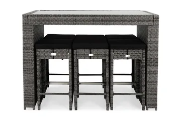 Bahamas Barset med 6 st Barstolar - Grå - Utemöbler & utemiljö - Utebord & trädgårdsbord - Barbord utomhus