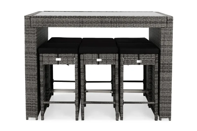 Bahamas Barset med 6 st Barstolar - Grå - Utemöbler & utemiljö - Utebord & trädgårdsbord - Barbord utomhus