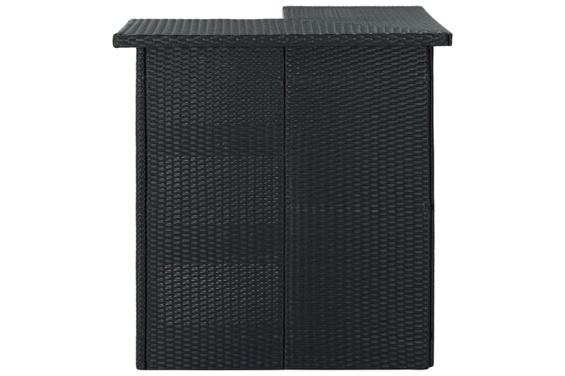 Hörnbar svart 100x50x105 cm konstrotting - Svart - Barbord utomhus