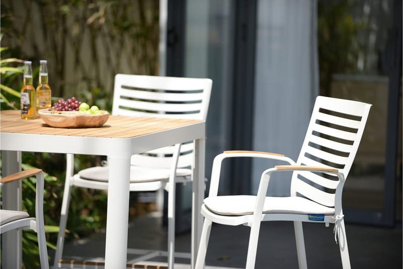 Portals Barbord Utomhus 95 cm - Vit/trä - Utemöbler & utemiljö - Utebord & trädgårdsbord - Barbord utomhus