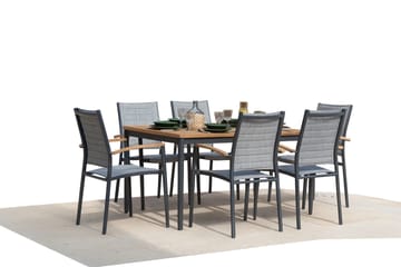 Bord för utomhusbruk TOPAZ 144 cm - trä/grå - Utemöbler & utemiljö - Utebord & trädgårdsbord - Matbord utomhus