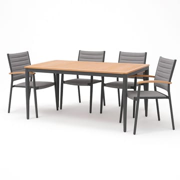 Bord för utomhusbruk TOPAZ 144 cm - trä/grå - Utemöbler & utemiljö - Utebord & trädgårdsbord - Matbord utomhus