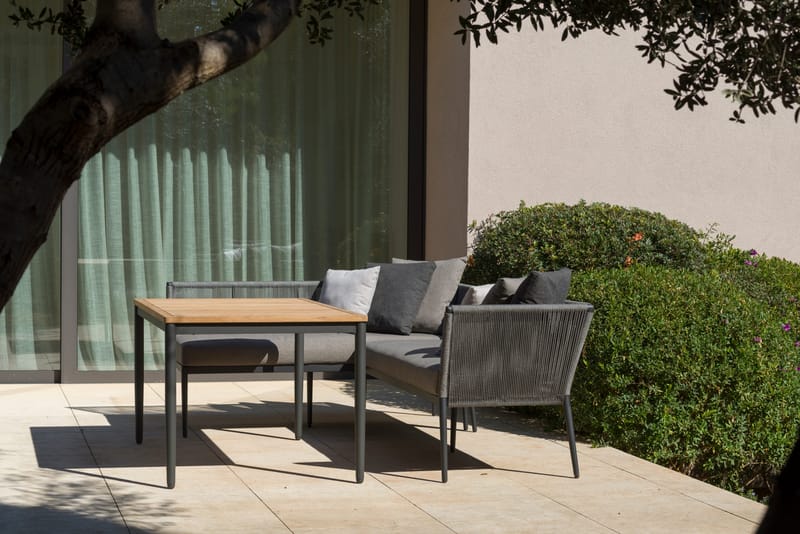 Bord för utomhusbruk TOPAZ 144 cm - trä/grå - Utemöbler & utemiljö - Utebord & trädgårdsbord - Matbord utomhus