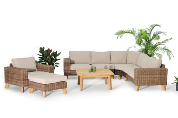 Barbados Utebord Loungebord Soffbord Utomhus 110 cm Teak Trä - Ljusbrun - Utemöbler & utemiljö - Utebord & trädgårdsbord - Cafébord