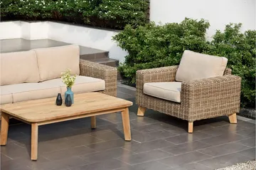 Barbados Utebord Loungebord Soffbord Utomhus 80 cm Teak Trä - Ljusbrun - Utemöbler & utemiljö - Utebord & trädgårdsbord - Cafébord