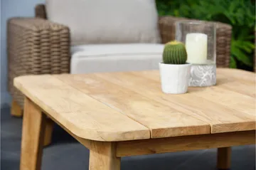 Barbados Utebord Loungebord Utomhus 100 cm Teak Trä - Ljusbrun - Utemöbler & utemiljö - Utebord & trädgårdsbord - Cafébord