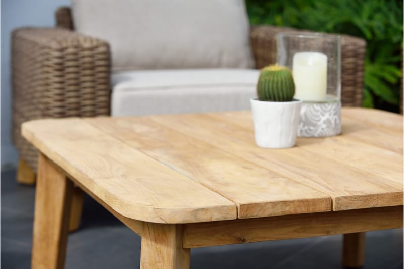 Barbados Utebord Loungebord Utomhus 100 cm Teak Trä - Ljusbrun - Utemöbler & utemiljö - Utebord & trädgårdsbord - Cafébord