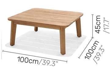 Barbados Utebord Loungebord Utomhus 100 cm Teak Trä - Ljusbrun - Utemöbler & utemiljö - Utebord & trädgårdsbord - Cafébord