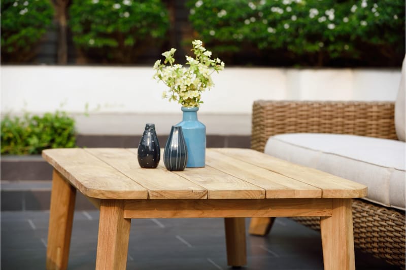Barbados Utebord Loungebord Utomhus 100 cm Teak Trä - Ljusbrun - Utemöbler & utemiljö - Utebord & trädgårdsbord - Cafébord