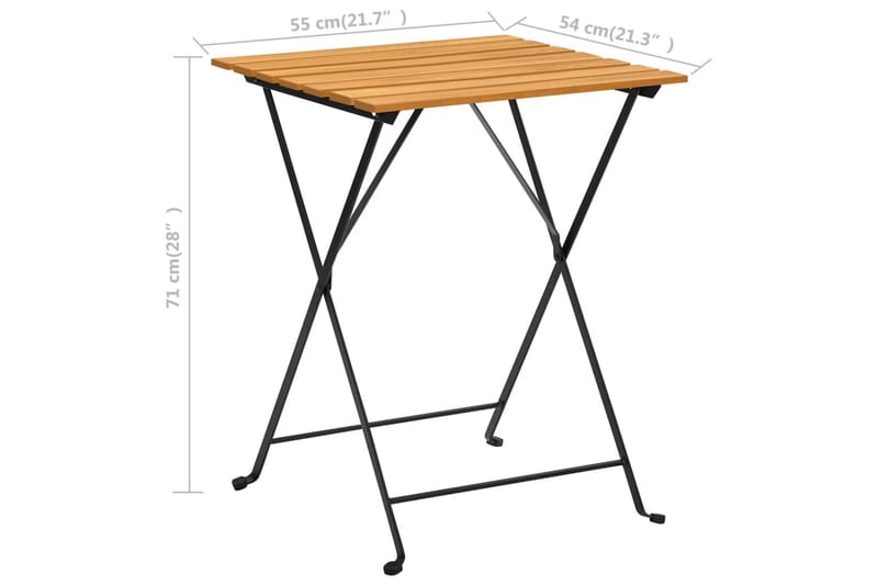 Cafébord 55x54x71 cm massivt akaciaträ - Brun - Cafébord