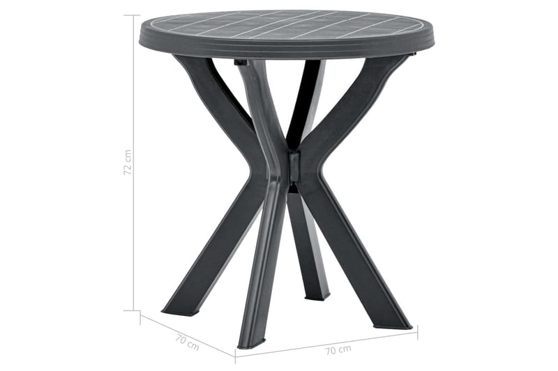 Cafébord antracit Ã˜70 cm plast - Grå - Cafébord