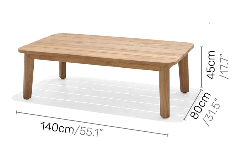 Cafébord Bahamas 80 cm - Trä/Natur - Utemöbler & utemiljö - Utebord & trädgårdsbord - Cafébord