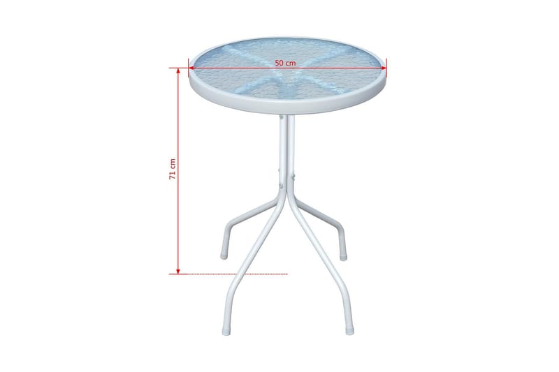 Cafébord grå 50x71 cm stål - Grå - Cafébord