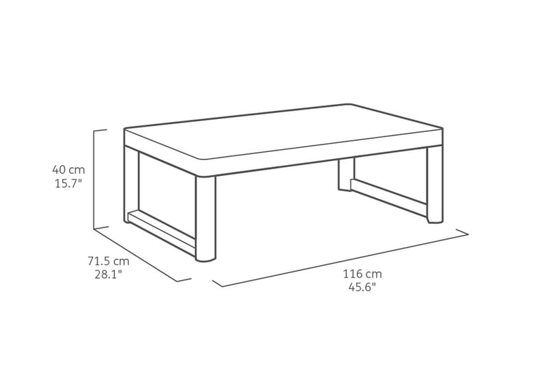 Cafébord Lyon 116 cm Antracit - Keter - Utemöbler & utemiljö - Utebord & trädgårdsbord - Cafébord