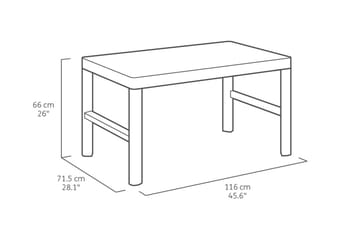 Cafébord Lyon 116 cm Antracit - Keter - Utemöbler & utemiljö - Utebord & trädgårdsbord - Cafébord