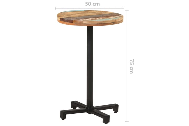 Cafébord runt Ã˜50x75 cm massivt återvunnet trä - Brun - Cafébord
