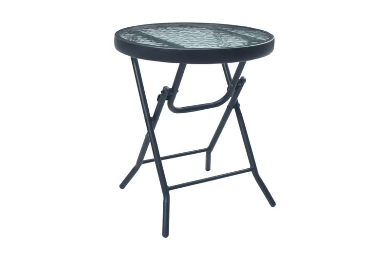 Cafébord svart 40x46 cm stål och glas - Svart - Cafébord
