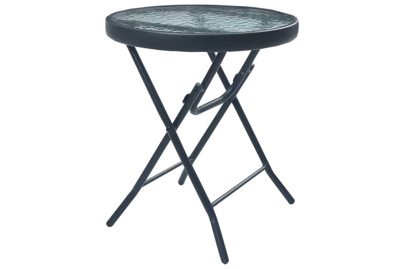Cafébord svart 40x46 cm stål och glas - Svart - Cafébord