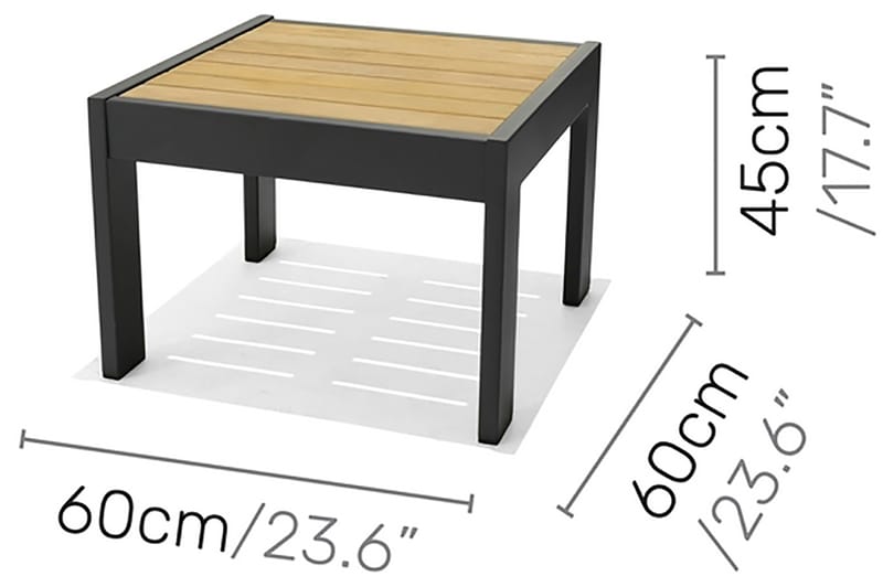 Cafébord Palau 63 cm - Trä/Grå - Cafébord