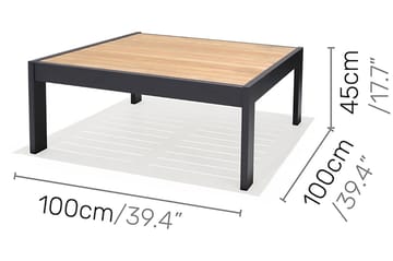 Cafébord Palau 103 cm - Trä/Grå - Utemöbler & utemiljö - Utebord & trädgårdsbord - Cafébord