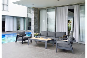 Cafébord Palau 143 cm - Trä/Grå - Utemöbler & utemiljö - Utebord & trädgårdsbord - Cafébord