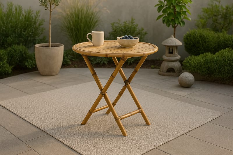 Cane Cafébord Rund 80 cm - Brun - Utemöbler & utemiljö - Utebord & trädgårdsbord - Cafébord