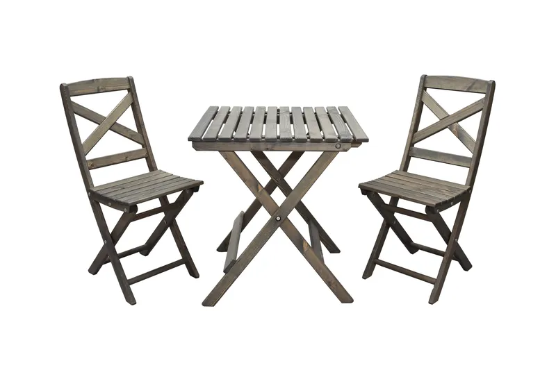 Edilma Hopfällbart Klappbord Cafébord och Utebord 65 cm Furu - Grå - Utemöbler & utemiljö - Utebord & trädgårdsbord - Cafébord