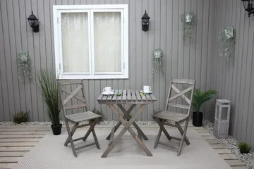 Edilma Hopfällbart Klappbord Cafébord och Utebord 65 cm Furu - Grå - Utemöbler & utemiljö - Utebord & trädgårdsbord - Cafébord