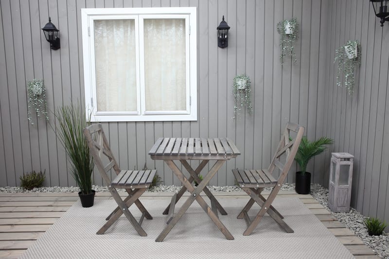 Edilma Hopfällbart Klappbord Cafébord och Utebord 65 cm Furu - Grå - Utemöbler & utemiljö - Utebord & trädgårdsbord - Cafébord