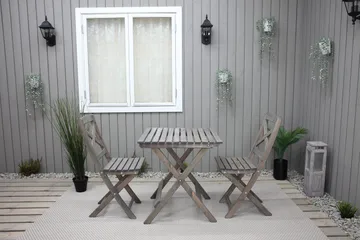 Edilma Hopfällbart Klappbord Cafébord och Utebord 65 cm Furu - Grå - Utemöbler & utemiljö - Utebord & trädgårdsbord - Cafébord