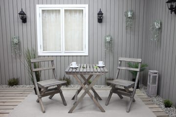 Edilma Hopfällbart Klappbord Cafébord och Utebord 65 cm Furu - Grå - Utemöbler & utemiljö - Utebord & trädgårdsbord - Cafébord