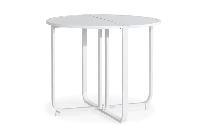 Flippy Runt Cafébord och Kaffebord Utomhus 90 cm Metall, Vit