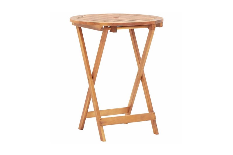 Hopfällbart trädgårdsbord 60x75 cm massivt akaciaträ - Brun - Cafébord Hopfällbart trädgårdsbord 60x75 cm massivt akaciaträ - Brun - Cafébord