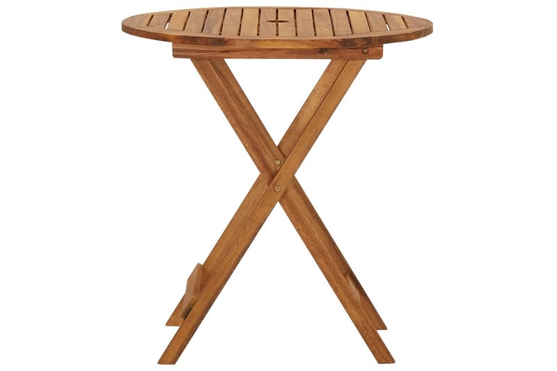 Hopfällbart trädgårdsbord 70 cm massivt akaciaträ - Brun - Cafébord