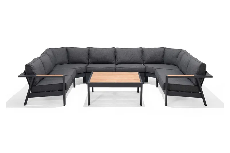 Palau Cafébord och Loungebord Utomhus 103 cm Teak Trä - Grå - Utemöbler & utemiljö - Utebord & trädgårdsbord - Cafébord