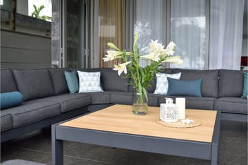 Palau Cafébord och Loungebord Utomhus 103 cm Teak Trä - Grå - Utemöbler & utemiljö - Utebord & trädgårdsbord - Cafébord